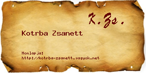 Kotrba Zsanett névjegykártya